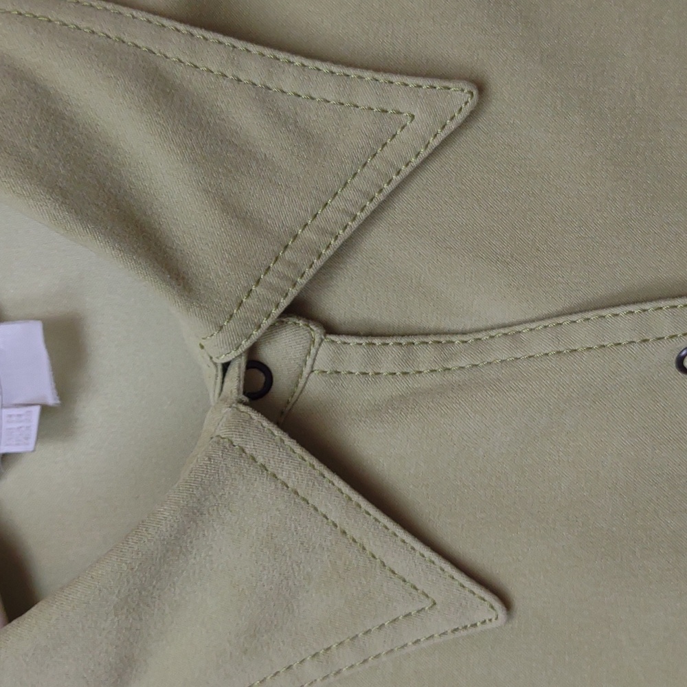 Zara Basic Lime Green Chartreuse Ls Point Collar … - image 8